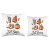 Fall Basics Pumpkin Cozy Beanie Boots Leopard Cup Throw Pillow