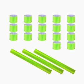Yicoovey 20PCS reflector bands snap bracelets, snap bracelets for children, snap bracelets, reflectors for bicycles, wristbands, team bands, safety snap bracelets, slap bracelets