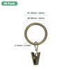 M METERXITY 40-Pack Bronze Curtain Rings with Clips, Rustproof Metal