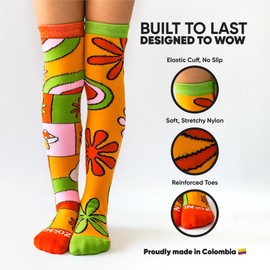 ZOKNI SOCKS - Funny Crazy Socks for Men, Women & Kids – Colorful Over the Calf Styles – 2 Fun Designs – Reinforced Toe – Silly Novelty (US, Alpha, One Size, Regular, Regular, Girl)