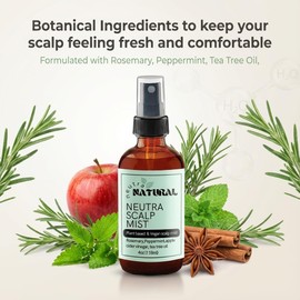 Neutra natural Scalp Clarifying Tonic with Tea Tree & Peppermint – Cooling Scalp Detox for Oily Scalp, Flake Control & Buildup – Water-Based, No Sulfates, No Parabens