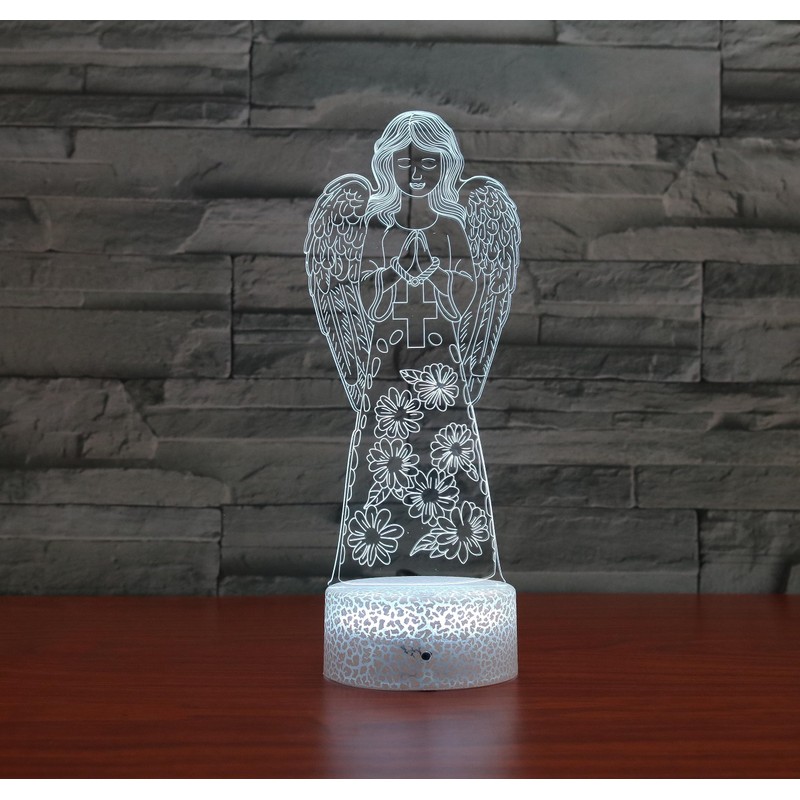 SUPERHONGJIHAO Night Light for Children, 3D Angel LED Lamp with