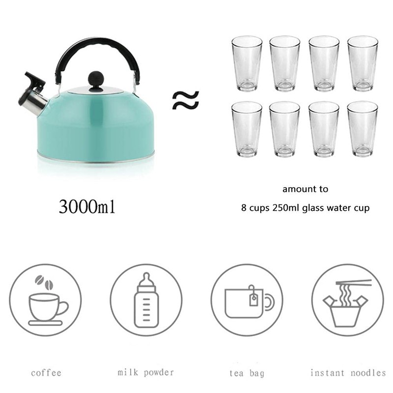 Moanyt - Tetera de té silbante para estufa, tetera de