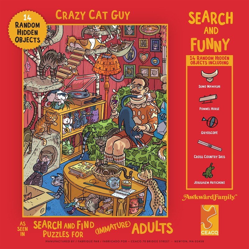 Ceaco - Search and Funny - Crazy Cat Guy -