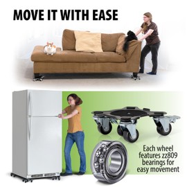 Furniture Movers with Wheels - Set of 4 Heavy Duty Furniture Lifter Tool with 2000 lbs Load Capacity, Easy Sliders Dolly for Moving Appliances, Sofa, Cabinet, and Piano etc (6.3×6.3IN)