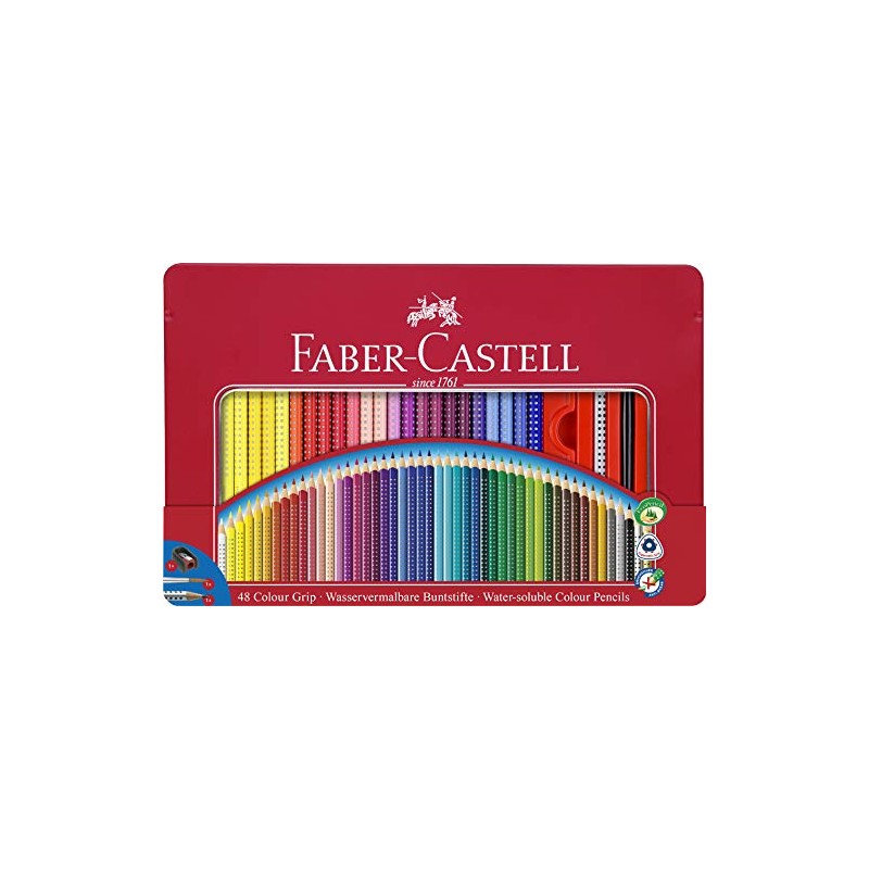 FABER-CASTELL Triangular Colouring Pencils Colour Grip Pack of 12 -
