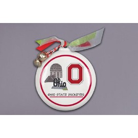Magnolia Lane Ohio State Buckeyes Icon Puff Ornament with Ribbon, 4.5-inch Diameter, Bells, Home, Home Décor
