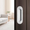 Deyixinup 2 PCS Side Hole Flush Pull Silver Oval Embedded