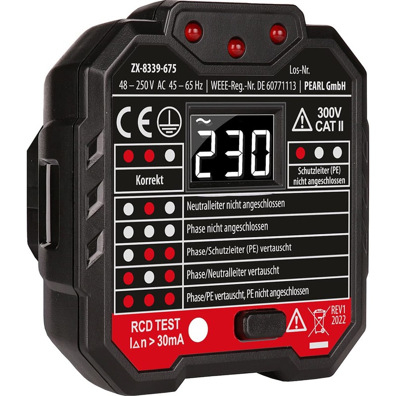 revolt Socket Tester: Socket Tester with LCD Display, RCD Test,