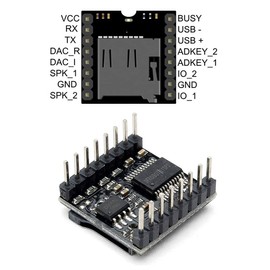 Aideepen 4pcs Mini MP3 Player DFPlayer Audio Module, MP3 WAV WMA Integrated Decoder, Support TF Micro SD Card U Disk Support Voice Music Processor Module