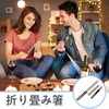 Liroyal Folding Chopsticks Portable Chopsticks Stainless Steel Ebony Chopsticks Lightweight