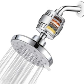 FBXGT Regadera con Filtro para Ducha de 20 Etapas, 4.3'' Cabezal de Ducha, Regaderas para Baño Alta Presion con 5 Modos de Ajuste, para Eliminar Impur