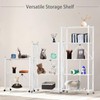 Yuanjimi 4 Tier Foldable Storage Shelf with Wheels, Heavy Duty