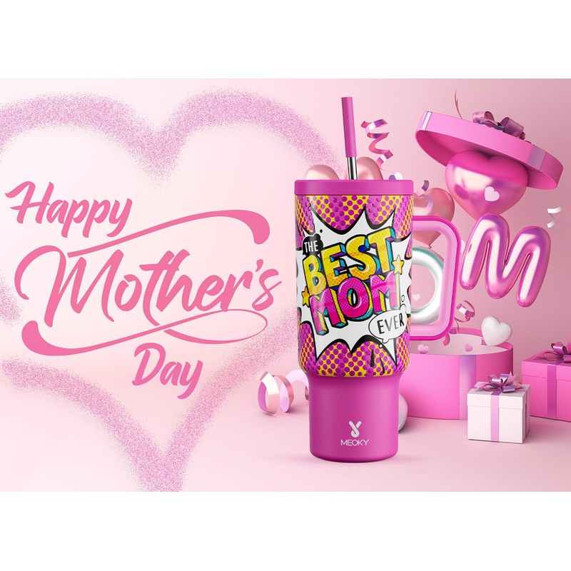 Meoky 40 oz Tumbler with Handle and Straw (PM)
