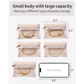 Vlando 20 Pcs Travel Velvet Jewellery Pouch with Zipper Clear Travel Jewellery Bag Jewellery Travel Organiser for Travel Business Trip
