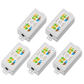 FGB RJ45 Cat6 Junction Box, Inline Punchdown Krone Coupler Joiner for Cat6/Cat5E/Cat5 Ethernet Network Cables, 5-Pack