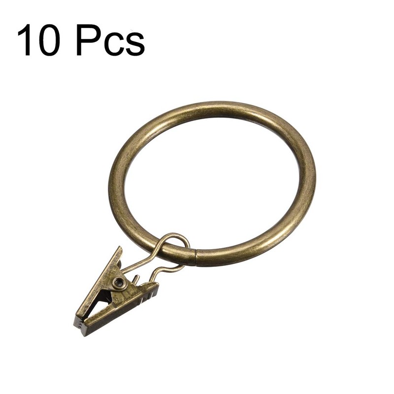 sourcingmap Curtain Clip Rings with Hooks Metal 1.5 Inch Inner