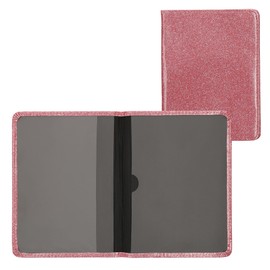 kwmobile Vehicle Registration Certificate Case with Card Slots – Faux Leather Case Italian Registration Certificate – Glitter Plain Pink