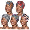 DRESHOW 5 Pack Knotted Headwraps for Women African Turban Pre-Knotted