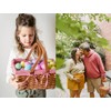 Yesland Picnic Basket, Natural Woven Basket with Double Folding Handles,