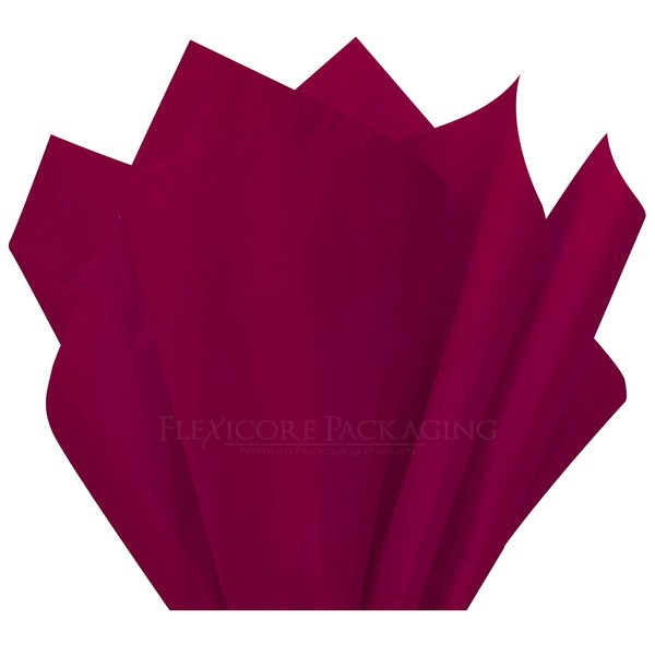 Flexicore Packaging® Tissue Paper Gift Wrap | Cranberry RED | Size:15"x20" | 100 Sheets | Acid Free | Bulk | DIY Craft |