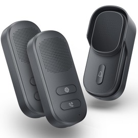 Wuloo Hands Free Wireless Intercom Doorbell for Home Classroom, Two Way Intercomunicador Door bell Chime with 1/2 Mile Distance 4 Volume Levels 10 Chimes Battery Operated with Mute Mode, （1&2, Gray)