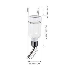 Small Animal Water Bottle - No Drip Water Dispenser Gravity Hydration Fountain Drinking Feeder for Dog,Cat,Rabbit,Hamster Cage or Kennel Size S