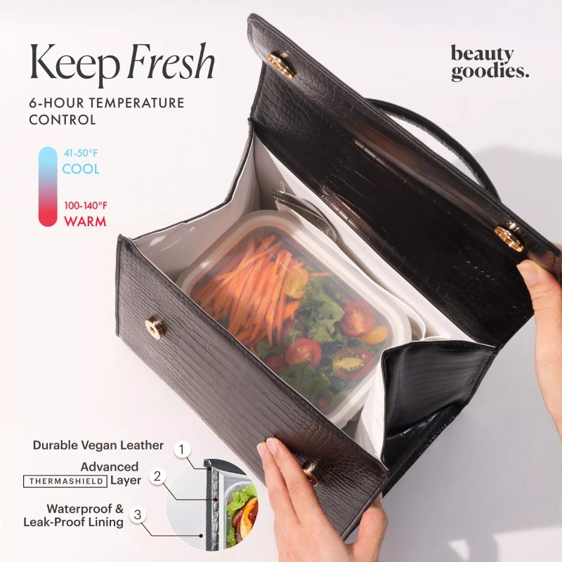 BEAUTY GOODIES - Modern Stylish Insulated Lunch Bag - Medium