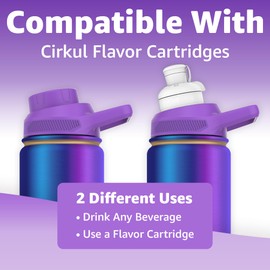 Chill Oasis Water Bottle | Compatible With Popular Flavor Cartridges | BPA Free, Leak Proof, Double-Walled Vacuum Insulated Stainless Steel, and Dishwasher Safe | Cold for 24 Hours (Aura, 22oz)