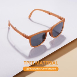 Cyxus Children's Sunglasses Foldable Fashion Polarised Sunglasses UV 400 for Driving Fishing Travel 6021, brown