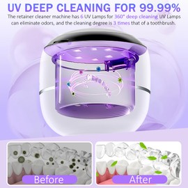 45kHz 210ml Ultrasonic Dental Cleaner For Aligners, Night Guards, Dentures, Mouth Guards, Braces, Toothbrush Heads & Jewelry, 4 Modes Digital Timer Retainer Cleaner Machine (BLACK)