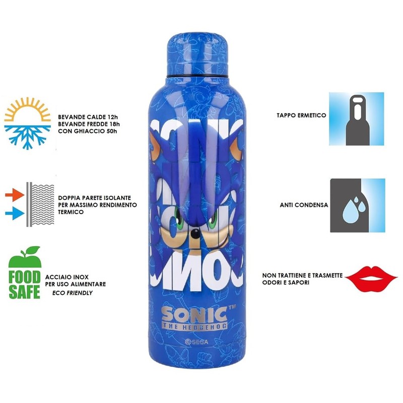 CARTOON Sonic Stainless Steel Thermos Flask, 515 ml, Double-Walled Insulated