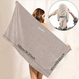 Microfibre Hair Towel Hair Turban, Luxurious Soft Super Absorbent Hair Towel for Long Hair, Anti Frizz Turban Hair Turban for Women, Quick Drying Large Hair Drying Towel with Elastic Band