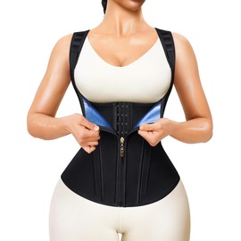 Junlan Waist Trainer for Women - Sauna Suit Sweat Vest for Working Out(Black,4X-Large)