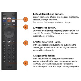 Vizio XRT140 Remote Control for ALL VIZIO SmartCast TV Universal VIZIO TV Remote