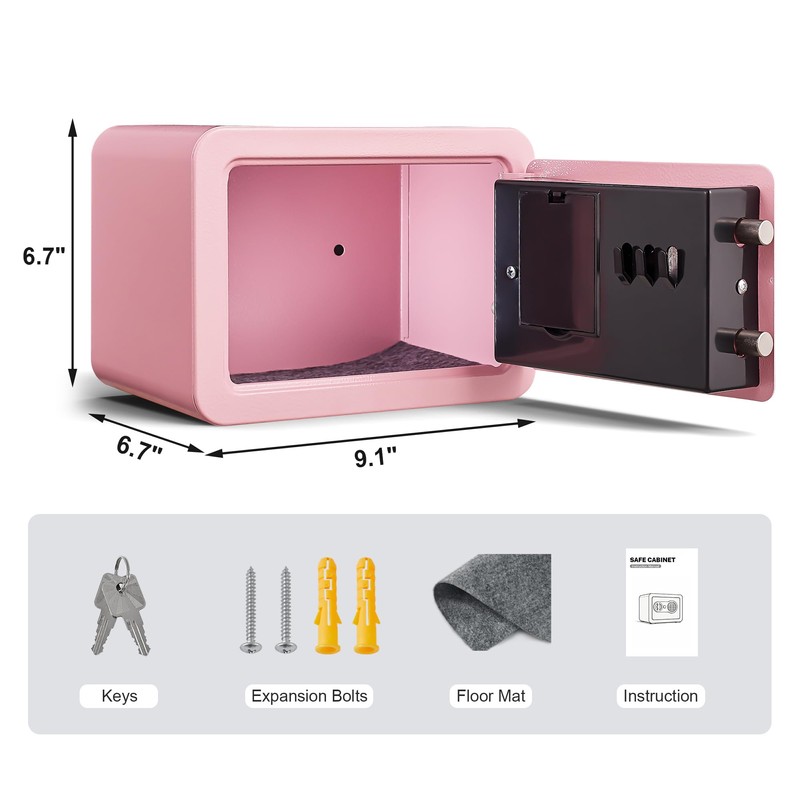 Marcree 0.23 Cubic Small Safe Box for Home, Mini Digital