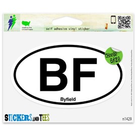 BF Byfield Oval Car Sticker Indoor Outdoor 5" x 3"