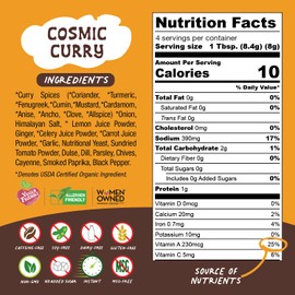 Māla Girl Vegan Cosmic Curry Superfood Broth Powder, Instant Soup & Bouillon Base with Ashwagandha & Curry Spices Plant-Based Broth for Ramen, Soups, Cooking & On-the-Go Comfort, 4-6 Servings