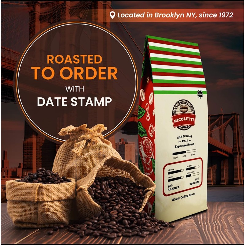 Nicoletti “Old School 1972” Espresso Roast [Whole Beans 2lb] Made
