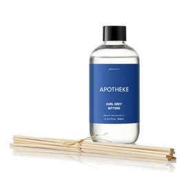 Apotheke Luxury Scented Oil Reed Diffuser Liquid Refill (Earl Grey Bitters) - Premium Home Fragrance Diffuser Refill Set with Sticks