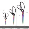 BambooMN Titanium Softgrip Scissors Set for Sewing Arts Crafts Office