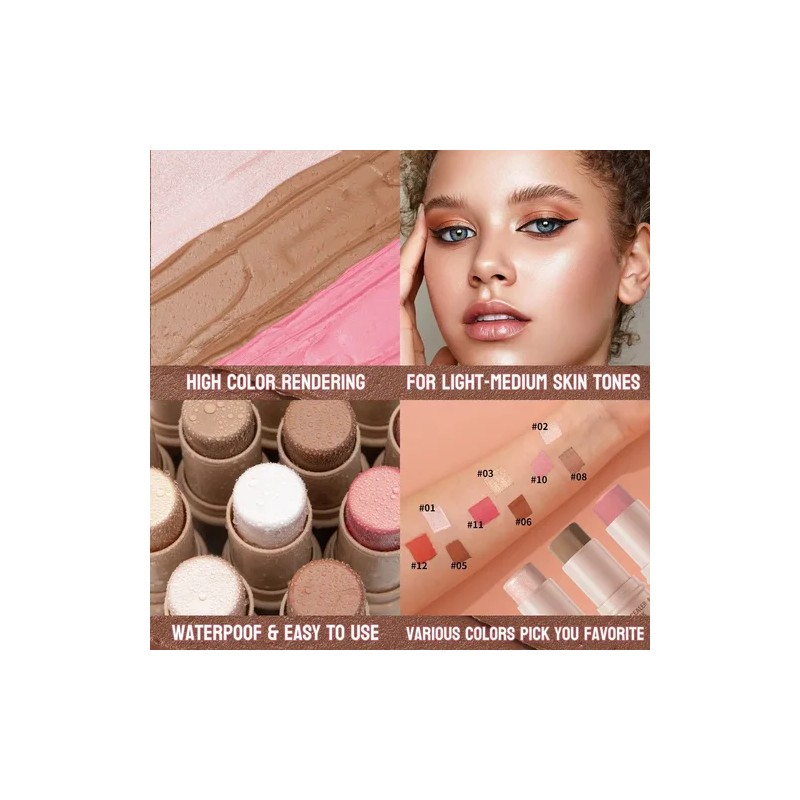 Set De 3 Espátula Lasting Contouring Stick Contorno Blush