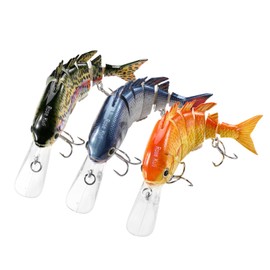 Rose Kuli - Señuelos de pesca para lubina de agua dulce y agua salada, señuelos de pesca realistas, paquete de 3 kits de aparejos de pesca