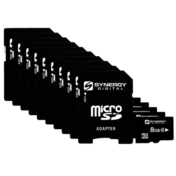 Synergy Digital 8GB Micro SDHC Secure Digital Memory Cards, Compatible
