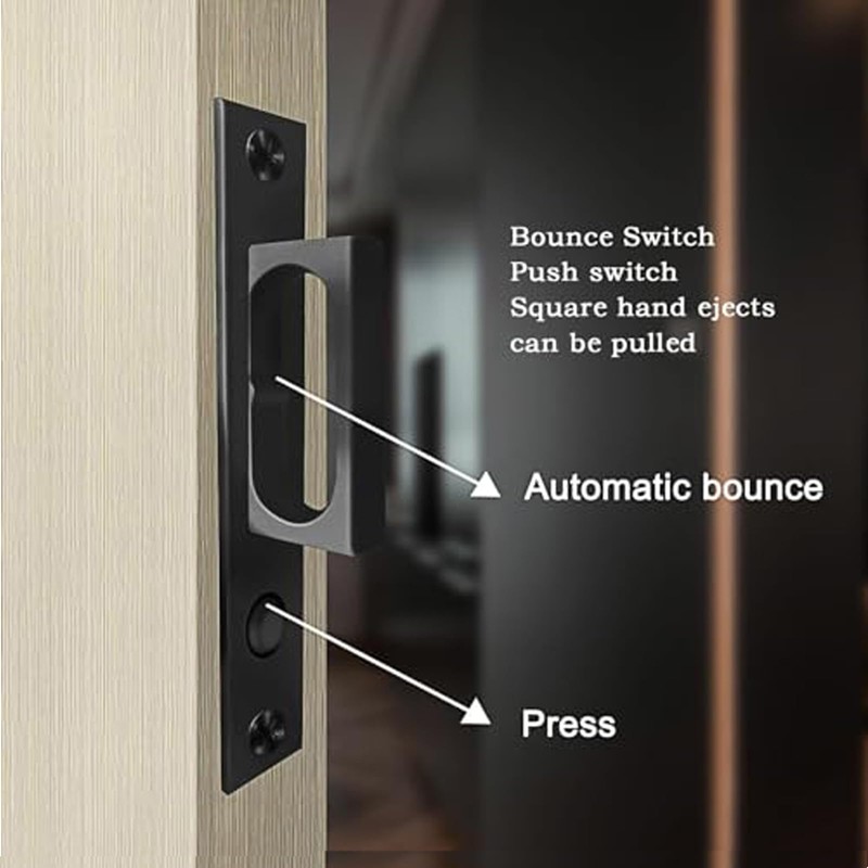 betensh Pocket Door Edge Pull Brushed Nickel Push Automatic Bounce