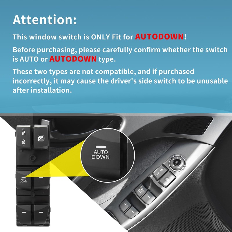 X AUTOHAUX Master Power Door Window Switch AUTODOWN for Hyundai