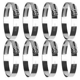 drado Jubilee Hose Clips 59-82mm Stainless Steel Pipe Clamps, 8 Pack Worm Drive Hose Clips
