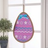 Bright Easter Egg Burlap Door Sign - Rustic Easter Home