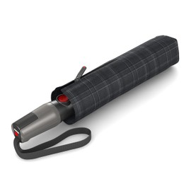 Knirps T.400 Duomatic Men's Prints Check Pocket Umbrella with Case in Umbrella Design Protection for 2 People 100% Polyester Wind Tunnel Tested Robust, Stable, Compact and Comfortable