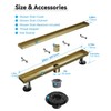 HTOH Gold Shower Drain, 24 Inch Linear Shower Drain with